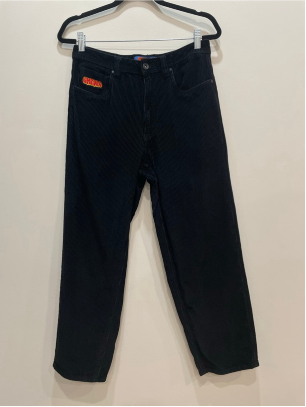Empyre Black Corduroy Relaxed Fit Pants Size 28 Baggy Skater Grunge